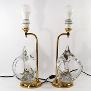 Vintage french crystal and brass lamps