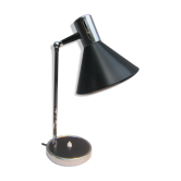 Lampe de bureau 1970 noire et chromée
