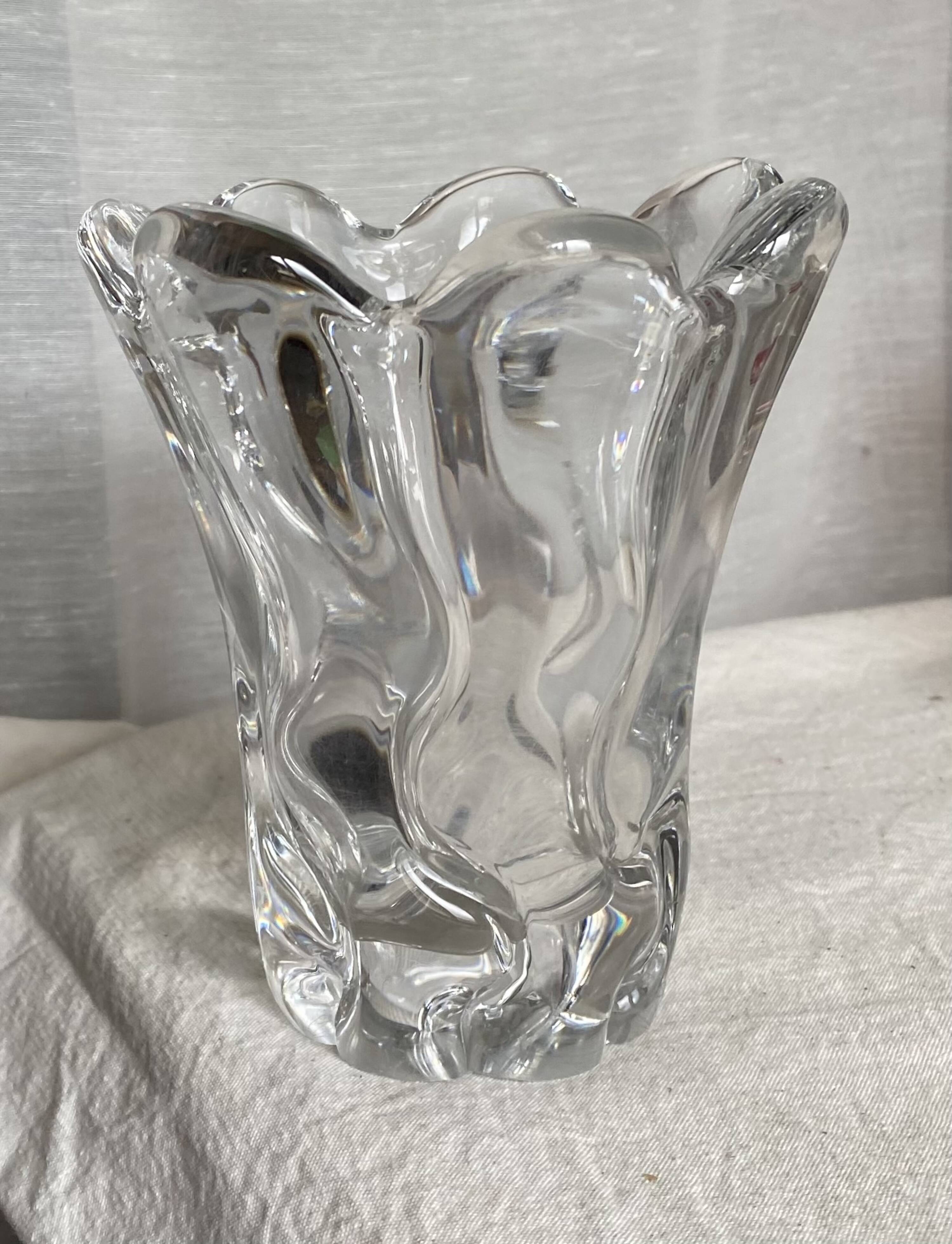 Vintage DAUM crystal vase from the 1960s