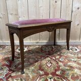 Banc - Banquette de piano en chêne massif époque Art Nouveau