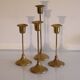 Batch of 4 vintage scandinavian brass candlesticks