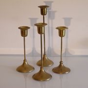 Batch of 4 vintage scandinavian brass candlesticks
