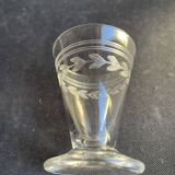 12 liqueur glasses – guilloché crystal – art deco