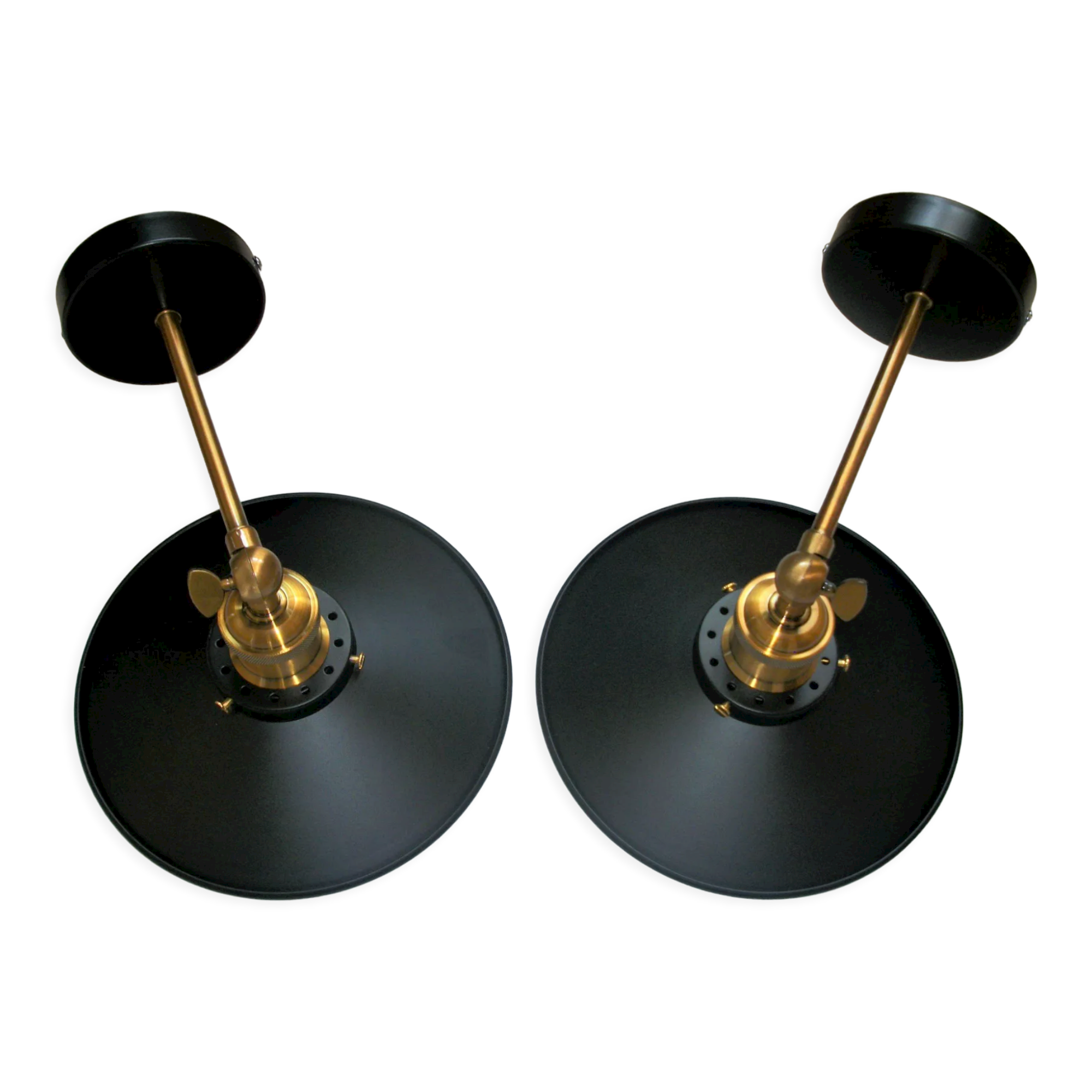 Pair of industrial metal sconces