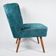 Cocktail vintage armchair, 60s, turquoise with pink edge, restored