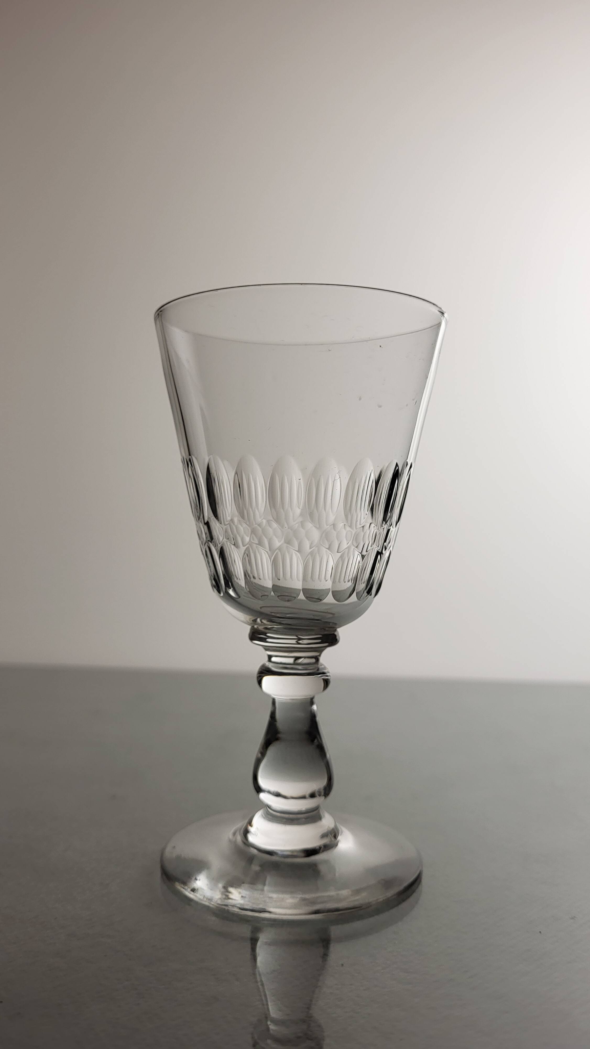 6 crystal wine glasses