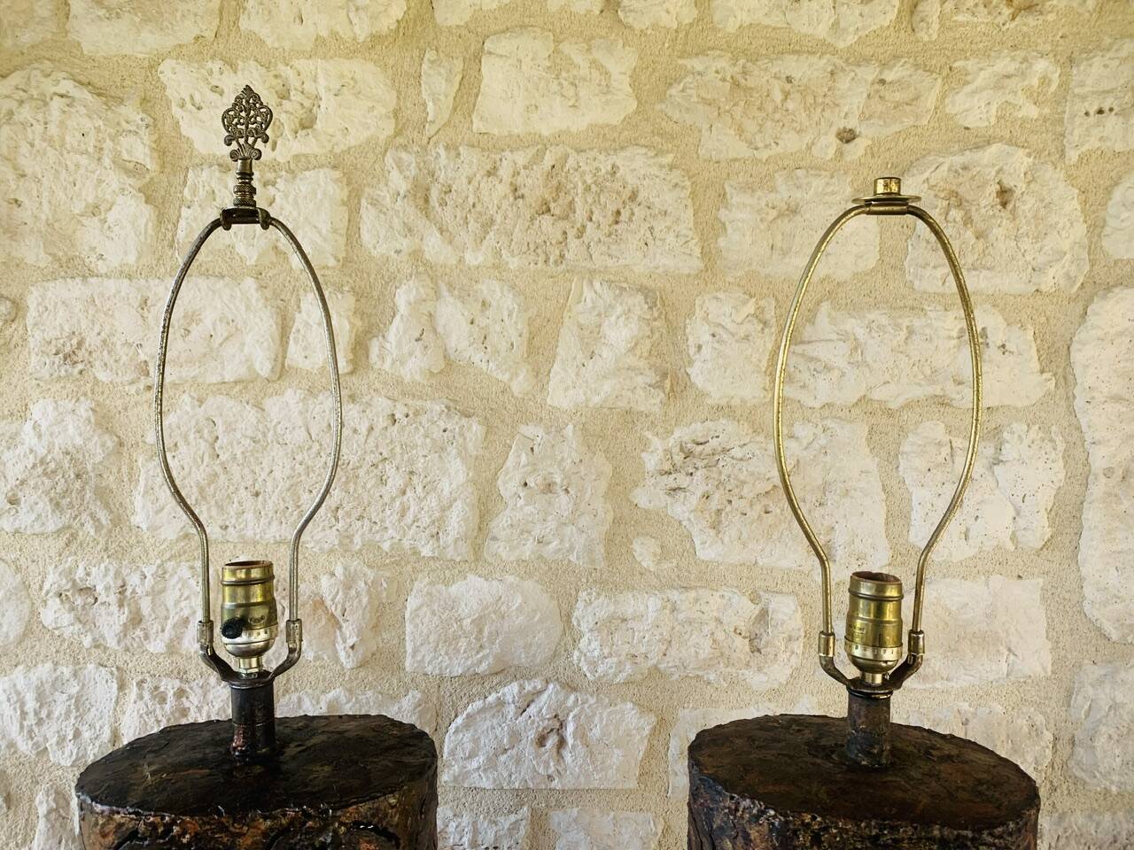 Pair of Brutalist table lamps by Irv Bramberg, 1960s