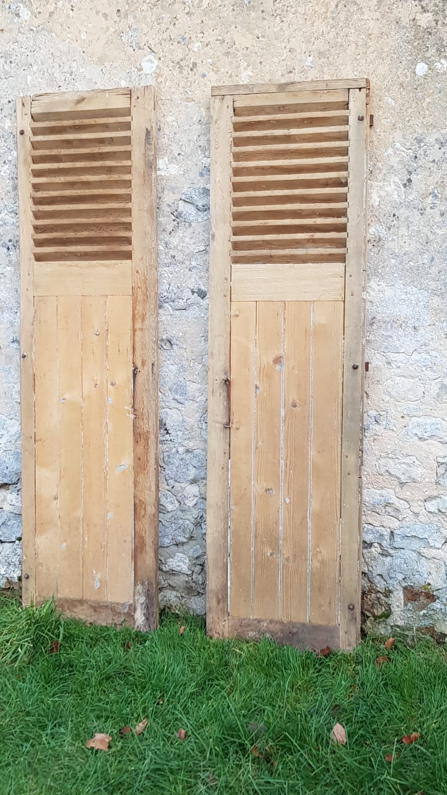 Pair of old wooden shutters