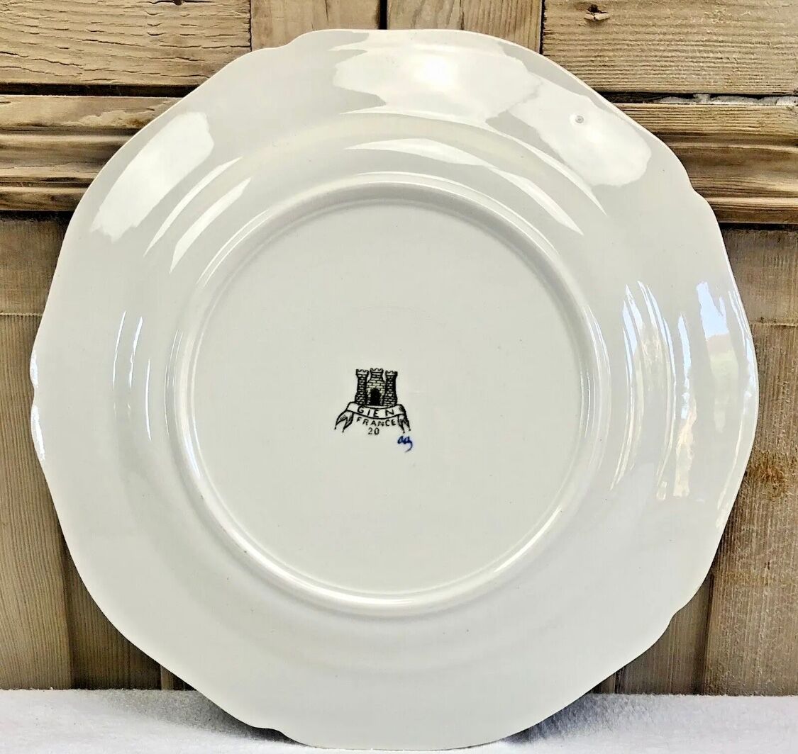 6 flat plates Gien Dionysos the children at the press 1938 1960