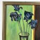 Pastel "Iris bleus" sur bois