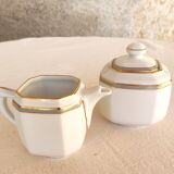 Porcelain creamer and sugar bowl - Elysée model - Jammet et Seignolles