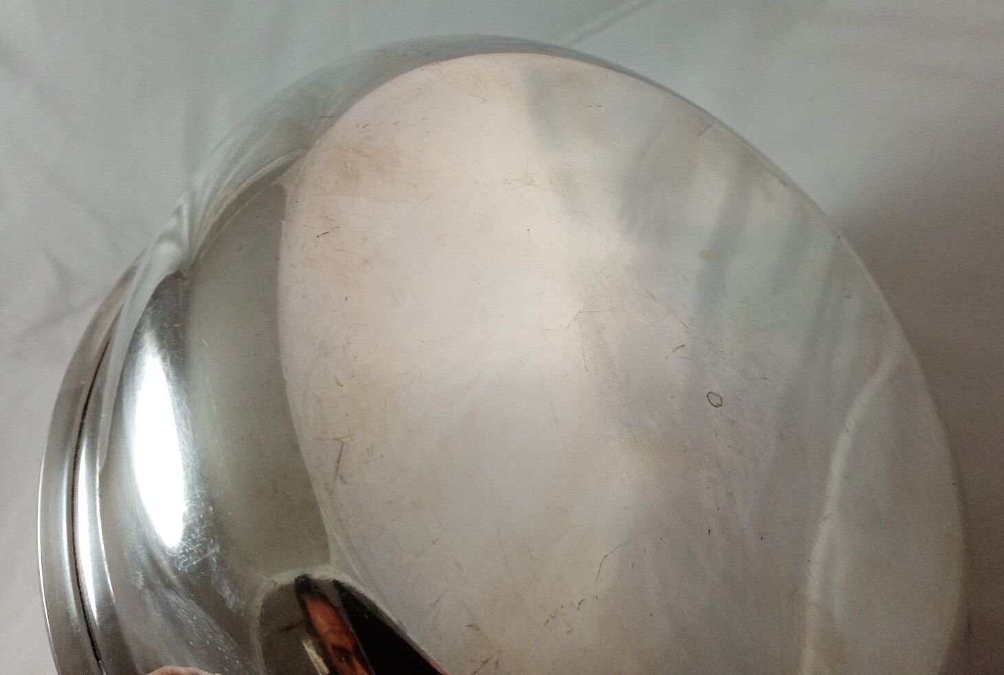 Old hollow plate silver metal handles shells