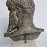 Bust of Poseidon in patinated plaster on plaster base,