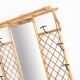 Vintage hall coat rack with mirror. Cane and metal. France, 1960s