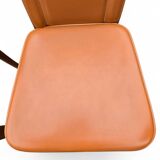 Set of 2 brown leather chairs