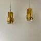 Pair of vintage pendant lights, brass, Sweden 1960