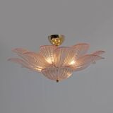 Mid-Century Modern “Margherita Rosa” Murano Glass Ceiling Light