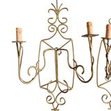 Gold wrought iron wall lights