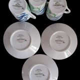 Set of 3 Limoges porcelain coffee cups Patrick Rey and Philippe Deshoulières