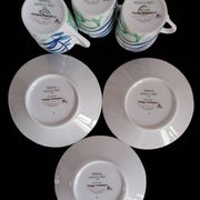 Set of 3 Limoges porcelain coffee cups Patrick Rey and Philippe Deshoulières