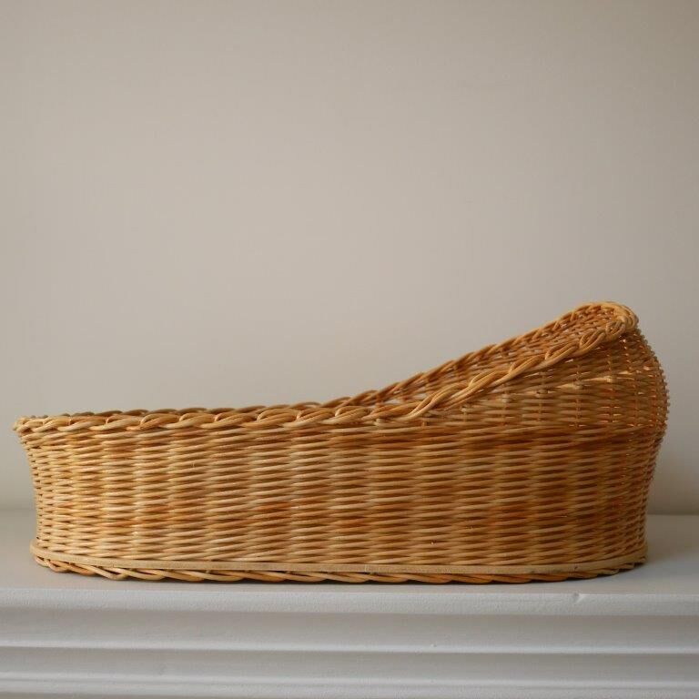 Wicker woven doll basket