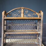 Bamboo and rattan wood shelf