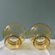 Series of two lampshades, vintage amber glass globes