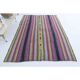 Vintage Turkish Hand-Knotted Wool Cotton Purple Kilim Area Rug 148x205