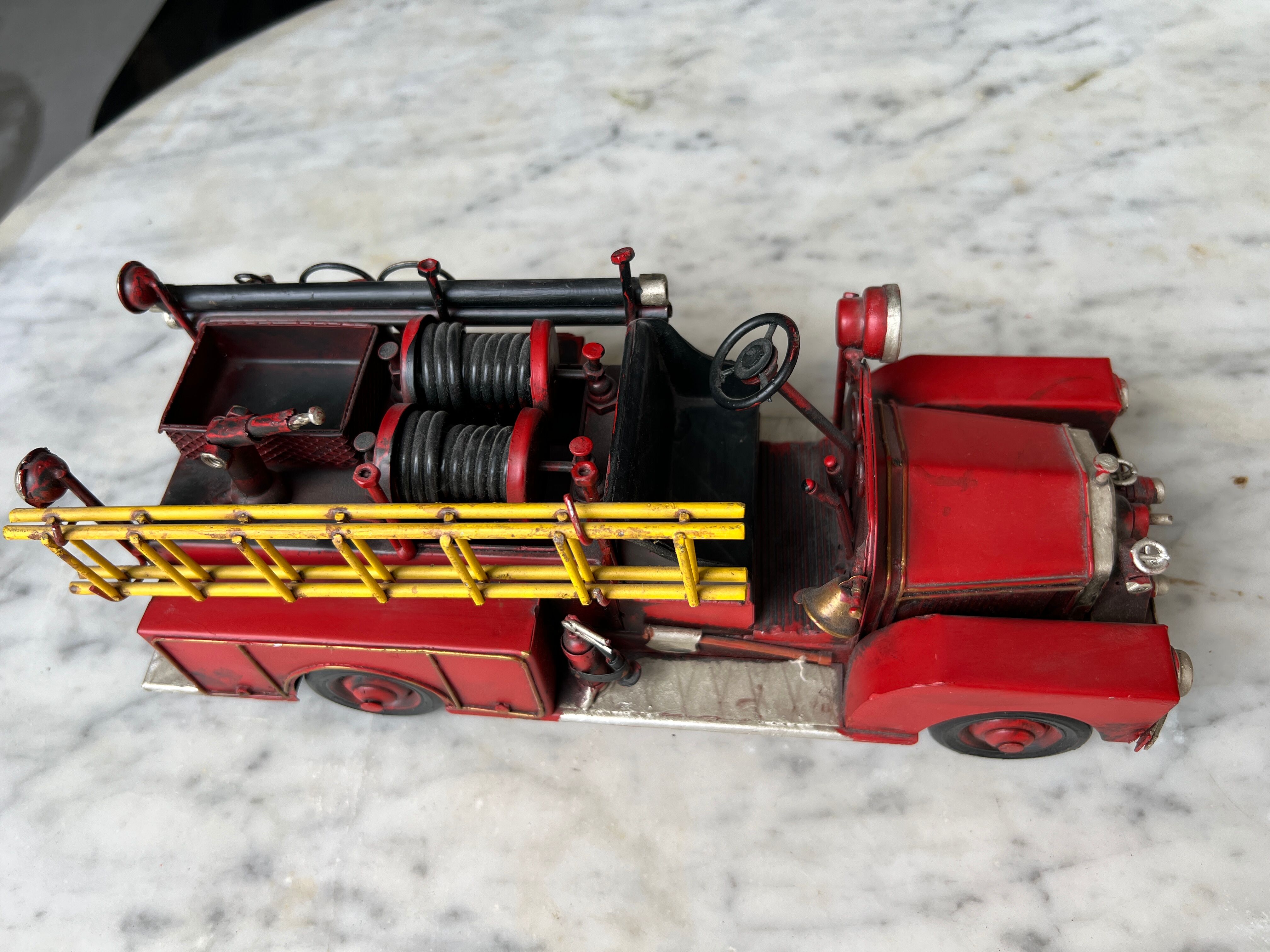 Retro metal fire truck