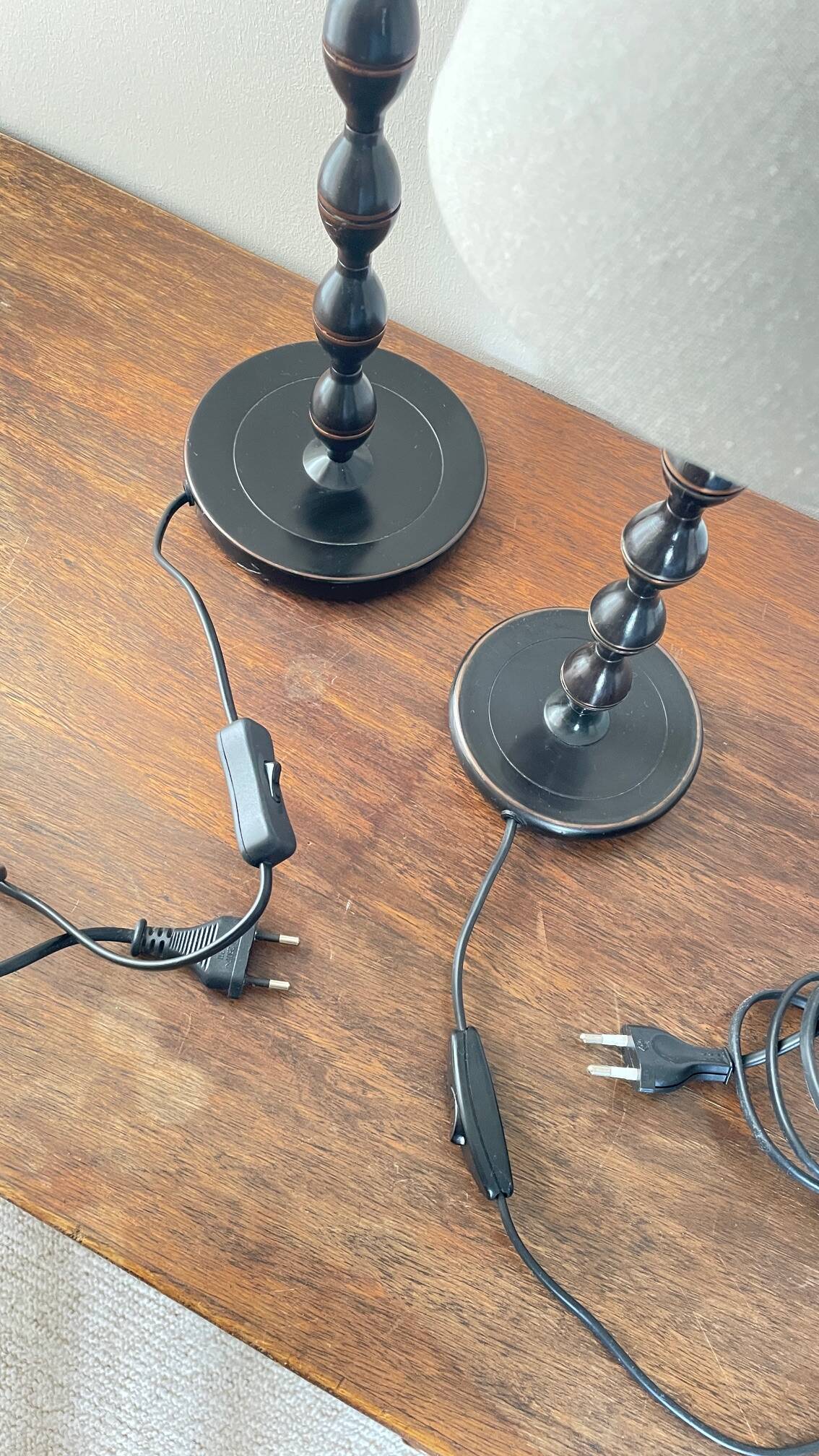 Paire lampes bobines ikea vintage