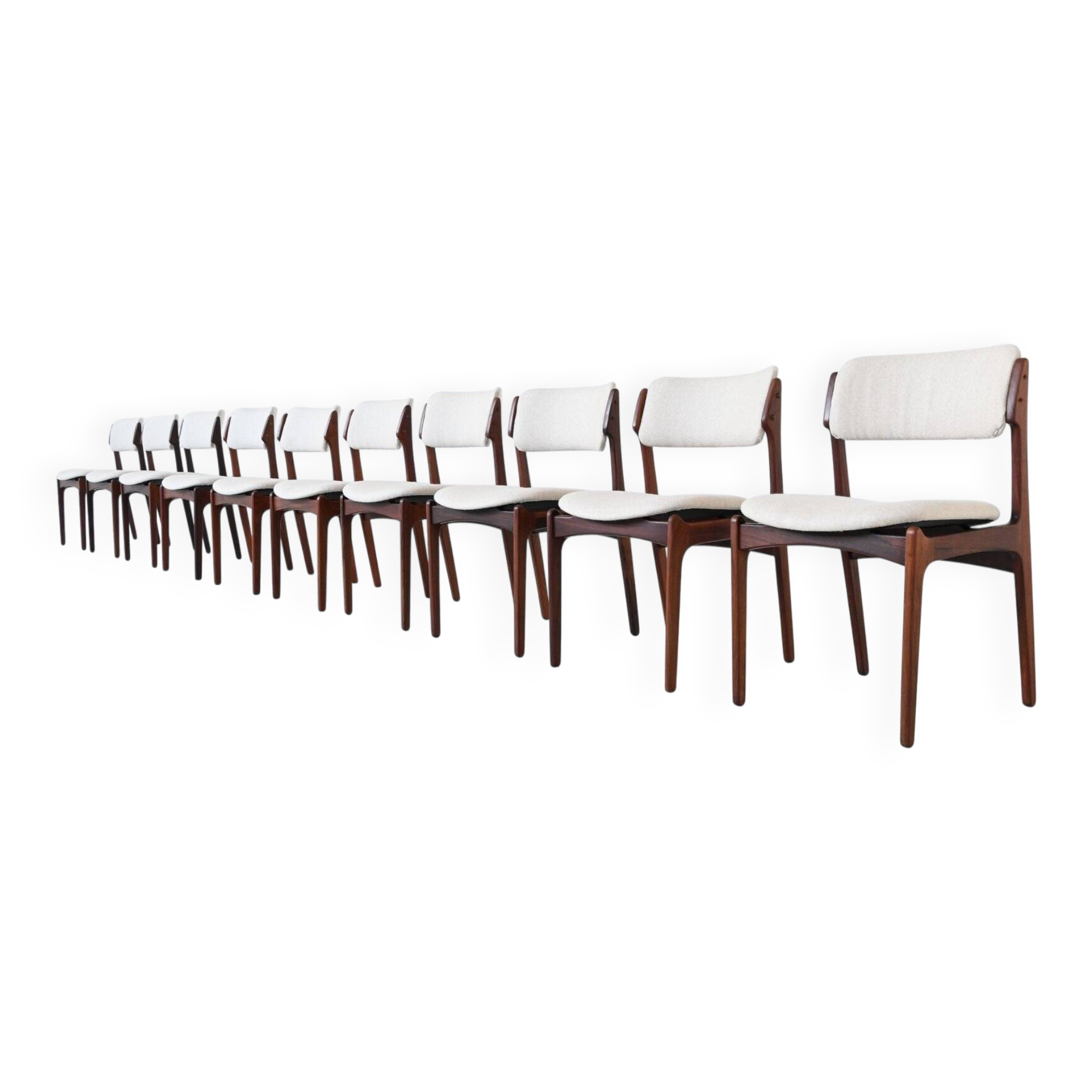 Erik Buch OD 49 set of ten dining chairs rosewood O.D. Mobler Denmark 1960