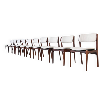 Erik Buch OD 49 set of ten dining chairs rosewood O.D. Mobler Denmark 1960