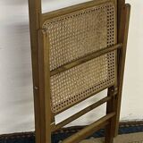 Vintage wooden and cane folding chair