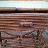 Bedside in rattan and bamboo