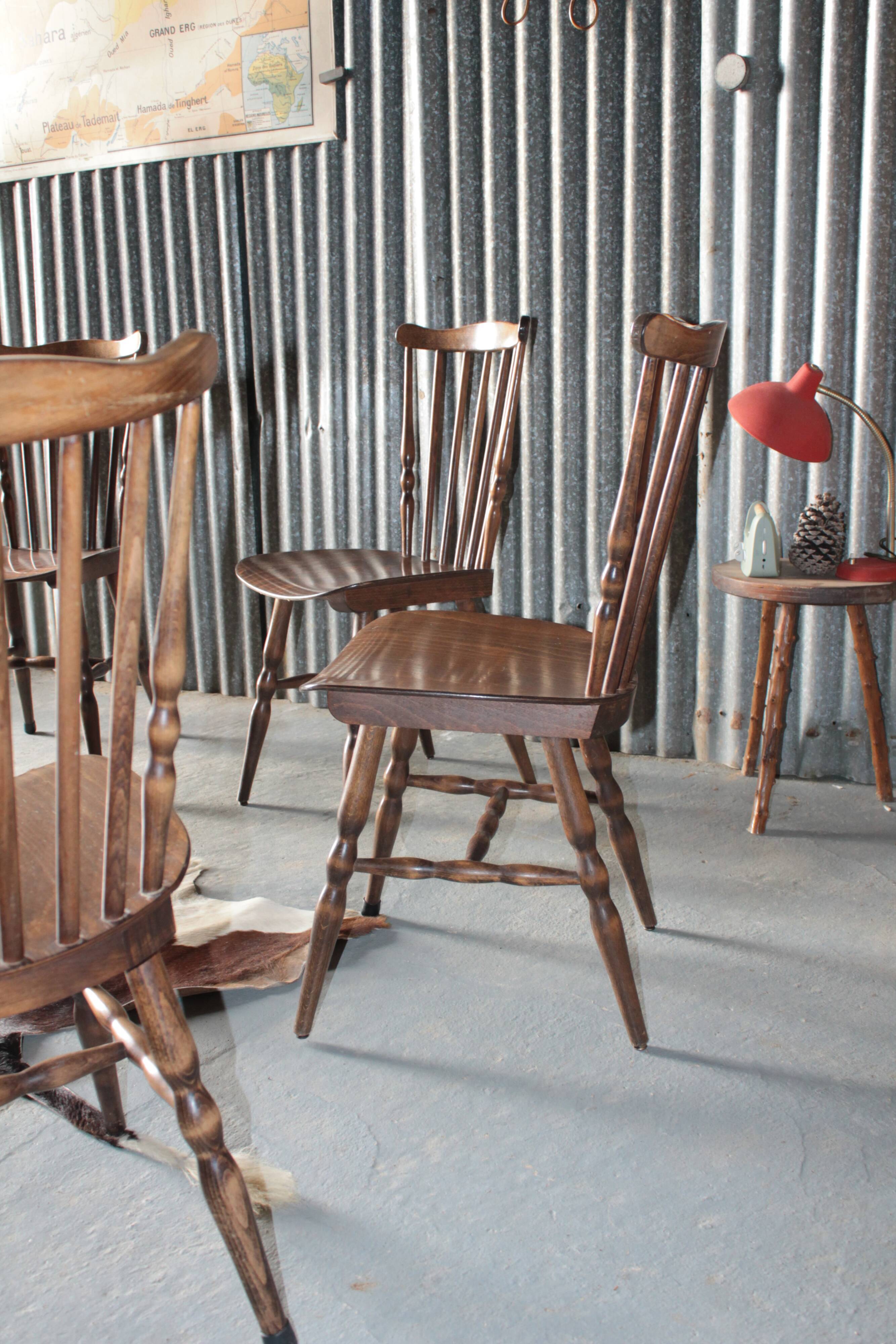 Series of 6 chairs of Bistro Baumann menuet style
