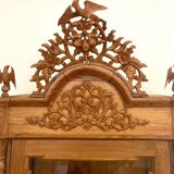 Antique carved wooden display case