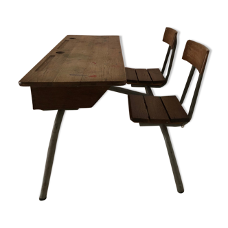 Double-seated school desk - vintage 60's