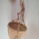 Rattan basket to hang vintage plant door