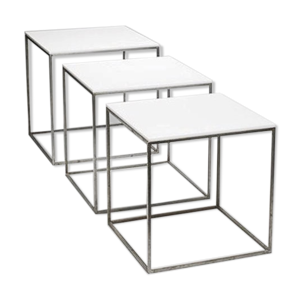 Tables gigognes PK71 conçu par Poul Kjaerholm 1957, E Kold Christensen, années 60