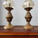 Paire de lampes rétro en laiton