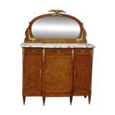 Très ancien buffet Louis XVI avec marbre, miroir et bronze