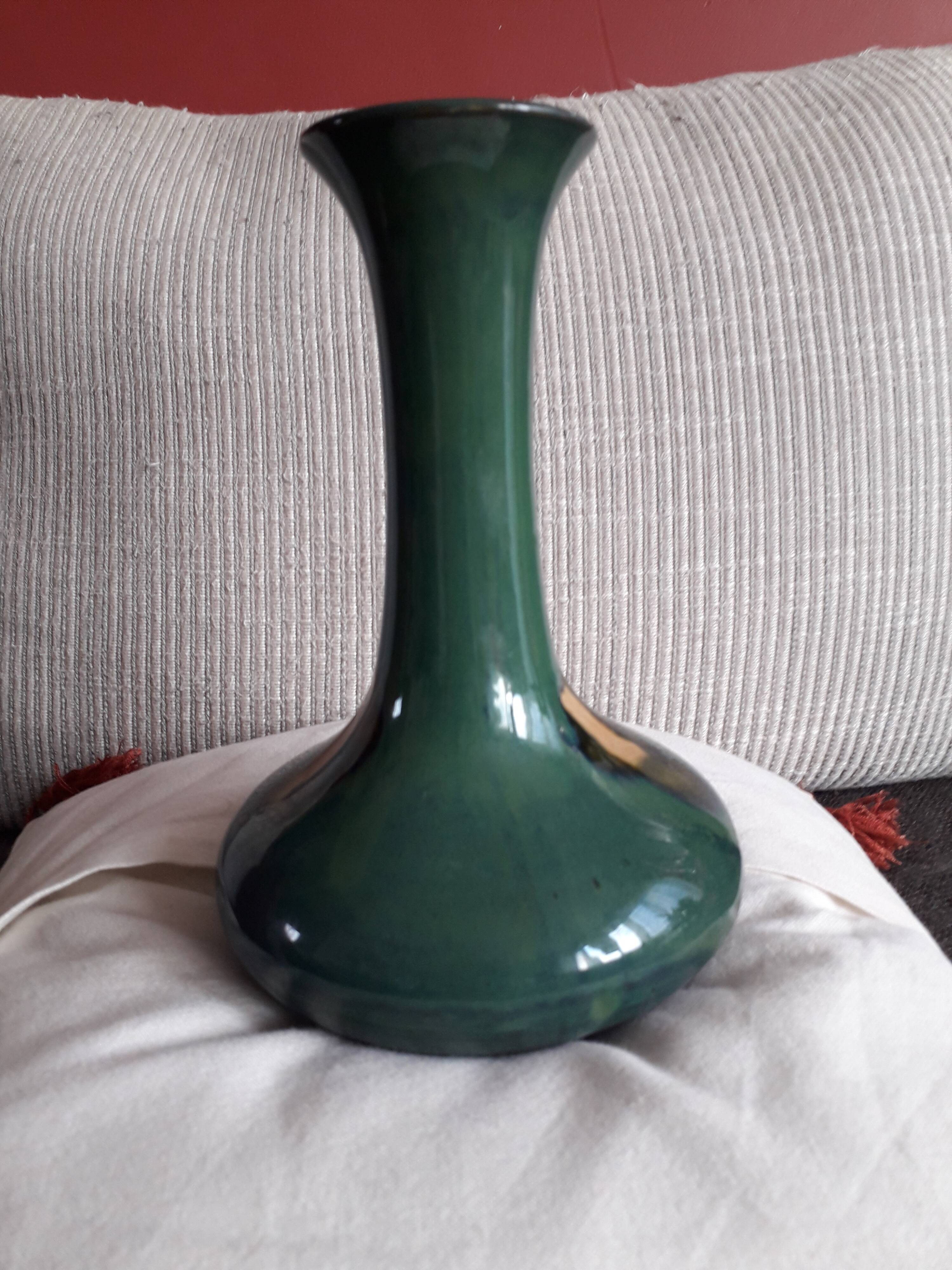 Vintage ceramic vase with very original decoration