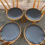 Set of 4 viennese curved wood chairs bistrot