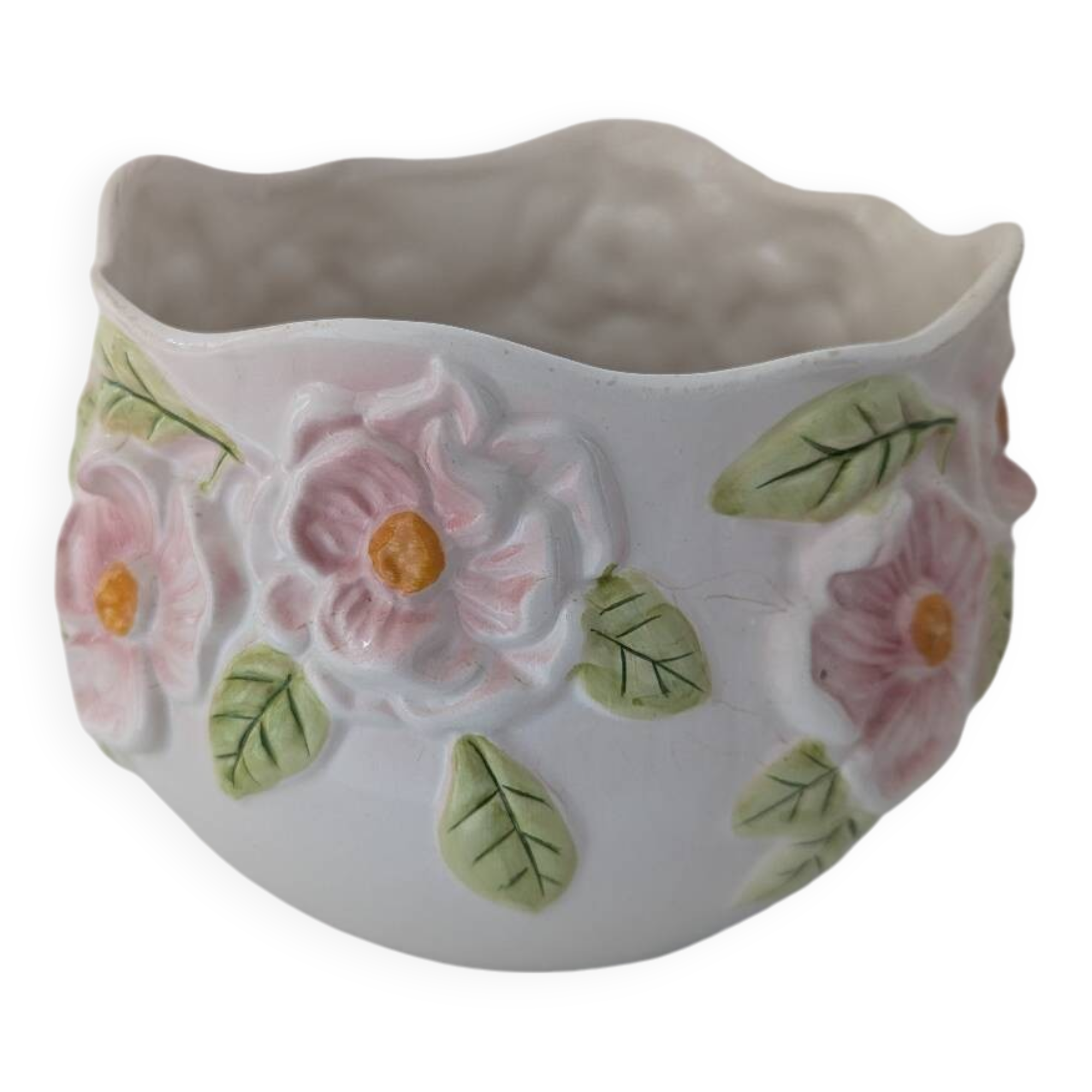 Barbotine flowerpot cover