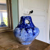 Fat lava glazed ceramic vase