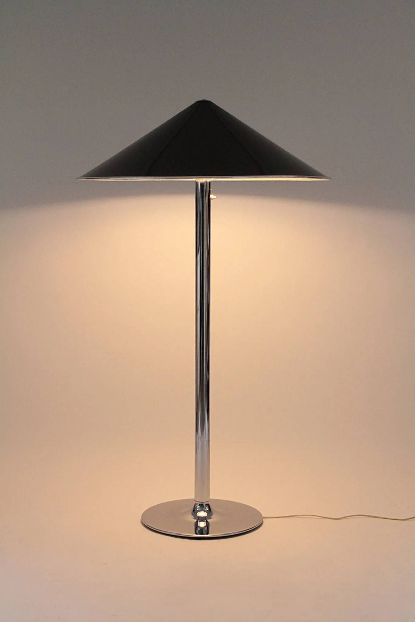 Ateljé Lyktan floor lamp with rare oversized custom shade – Sweden, 1970s
