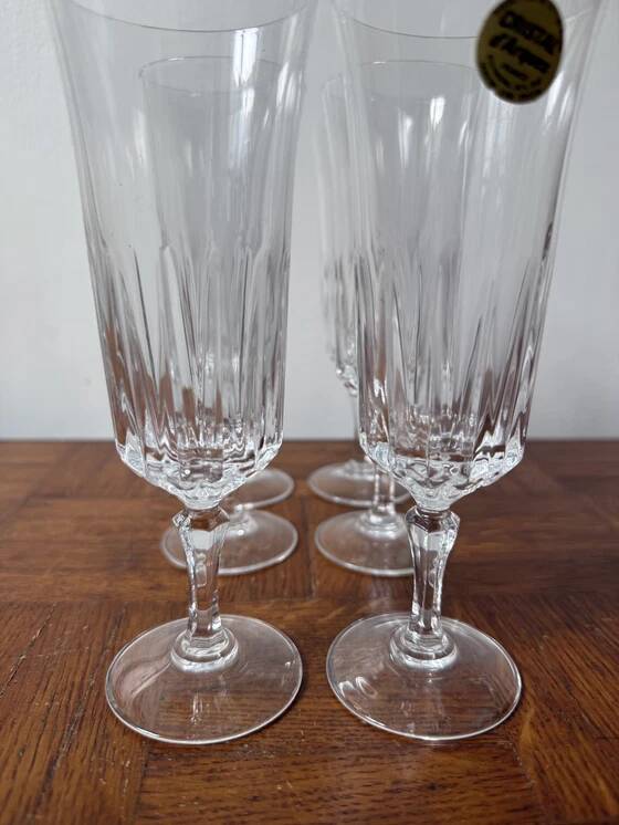 6 flûtes à champagne Cristal d'Arques