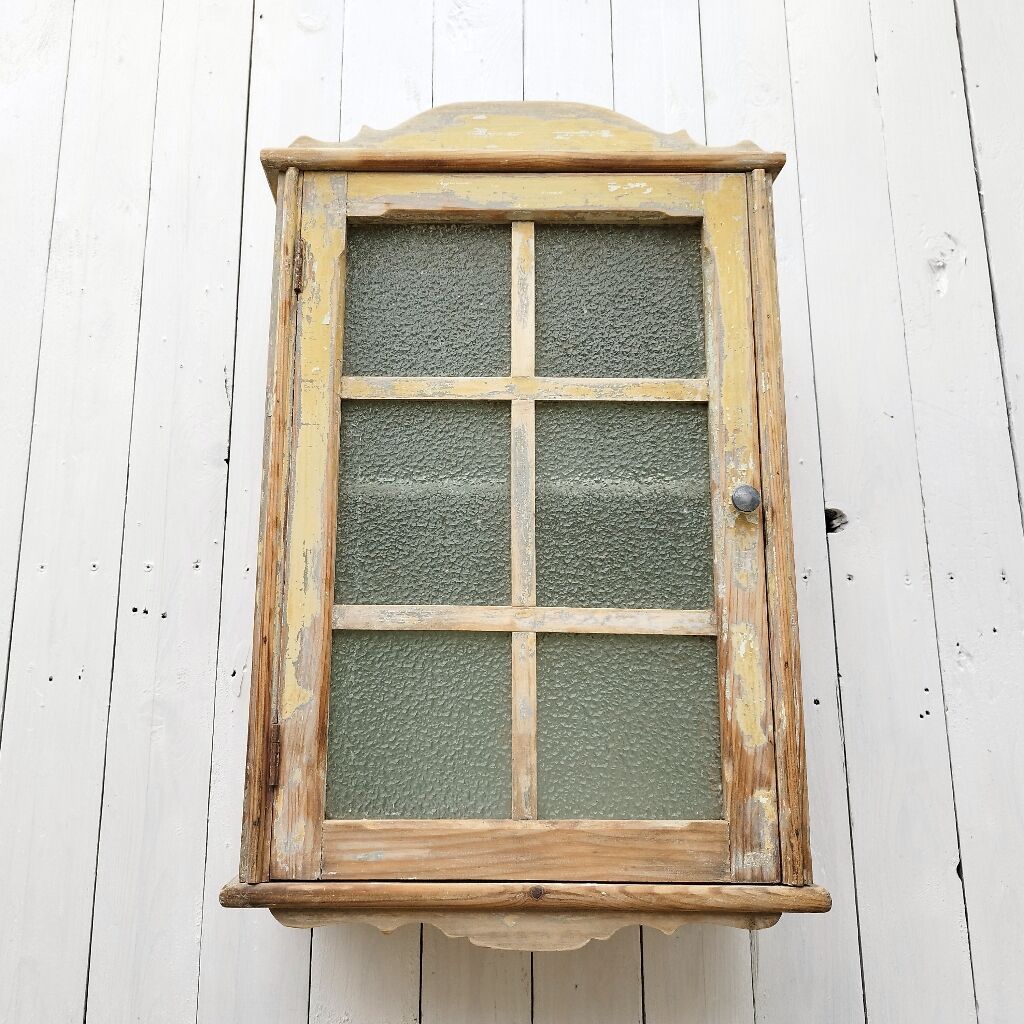 Meuble mural  armoire vitré en bois  50’s