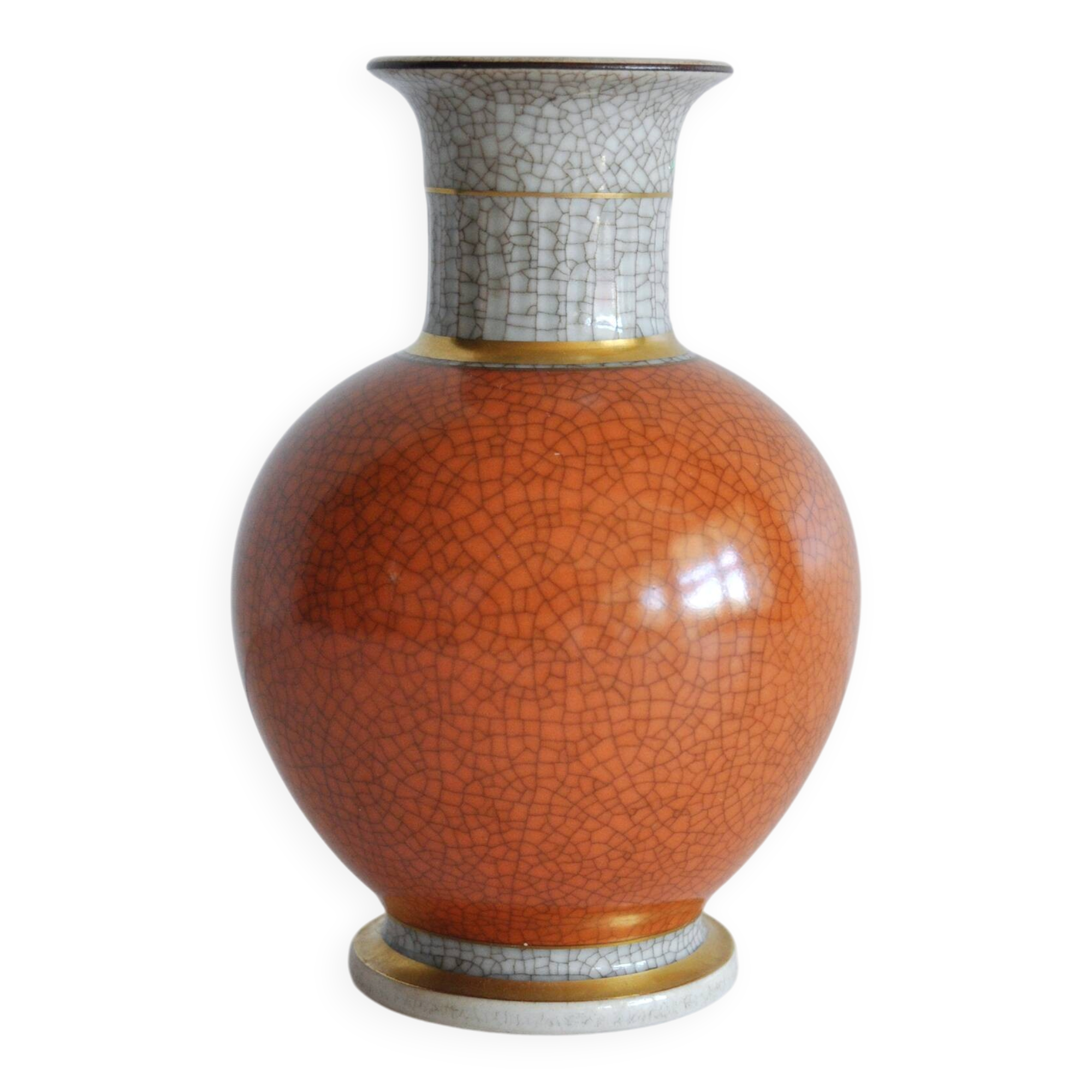 Vase en porcelaine à glaçure craquelée de Royal Copenhagen, Danemark, années 1950.