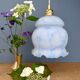 Vintage globe pendant light in white and blue opaline
